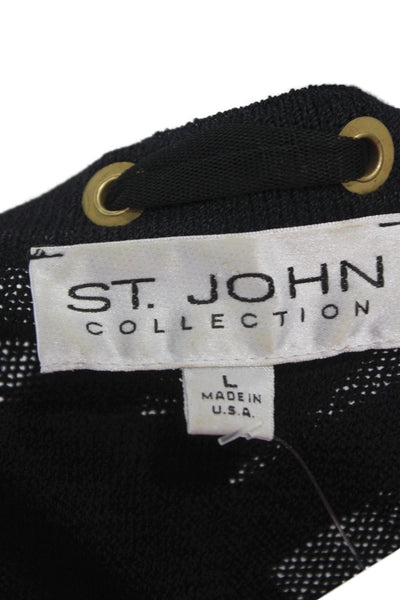 St. John Collection Unisex Pullover Sweater Black 3/4 Sleeve Size L
