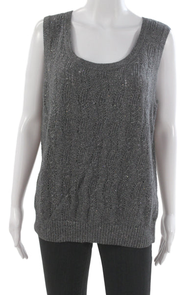 St. John Couture Unisex Dark Gray Cashmere Angora Blend Sweater Vest Size L