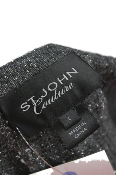 St. John Couture Unisex Dark Gray Cashmere Angora Blend Sweater Vest Size L