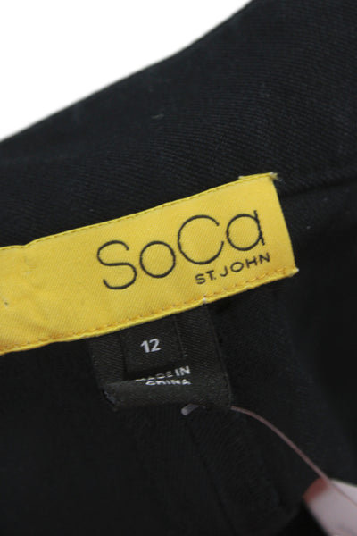 SoCa St. John Womens Cropped Dress Pants Black Size 12