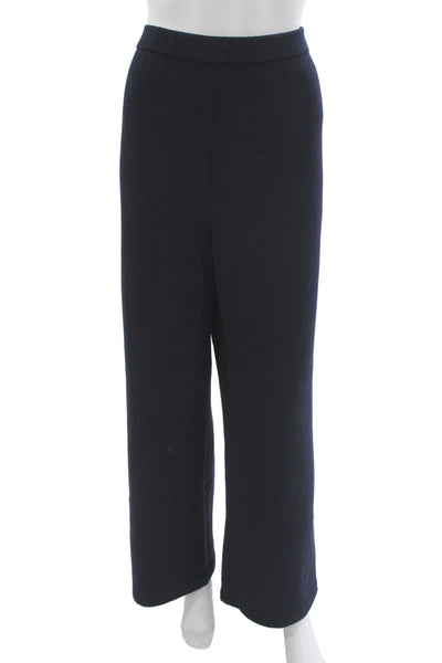 St. John Basics Womens Dress Pants Dark Blue Wool Solid Size 14