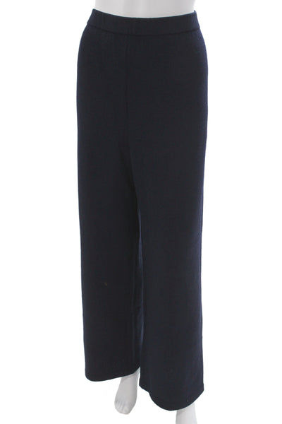 St. John Basics Womens Dress Pants Dark Blue Wool Solid Size 14