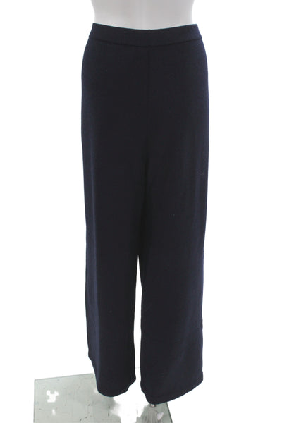St. John Basics Womens Dress Pants Dark Blue Wool Solid Size 14