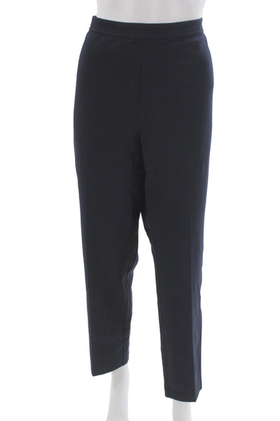St. John Collection Womens Ankle Dress Pants Dark Blue Viscose Blend Size 14