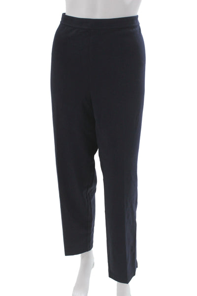 St. John Collection Womens Ankle Dress Pants Dark Blue Viscose Blend Size 14