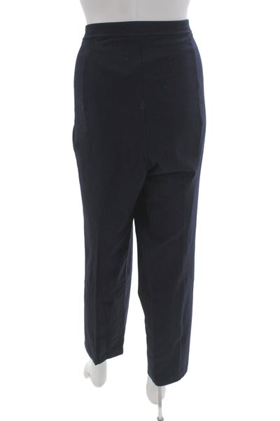 St. John Collection Womens Ankle Dress Pants Dark Blue Viscose Blend Size 14