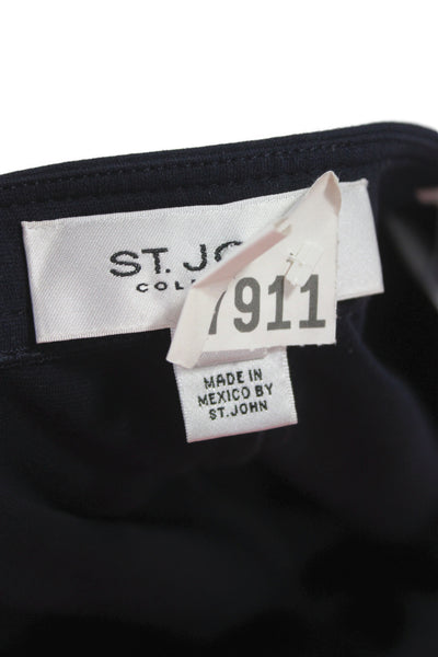 St. John Collection Womens Ankle Dress Pants Dark Blue Viscose Blend Size 14
