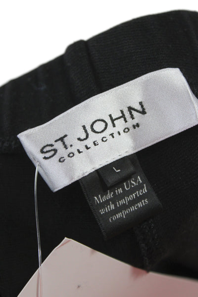 St. John Collection Womens Ankle Cropped Pants Black Size L