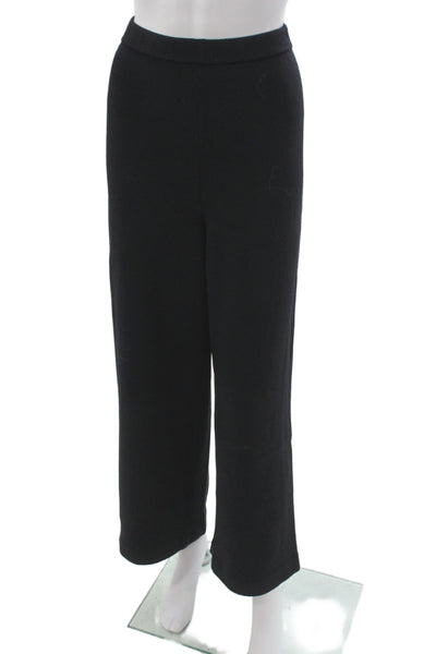 St. John Collection Womens Black Wool Cropped Dress Pants Size 10