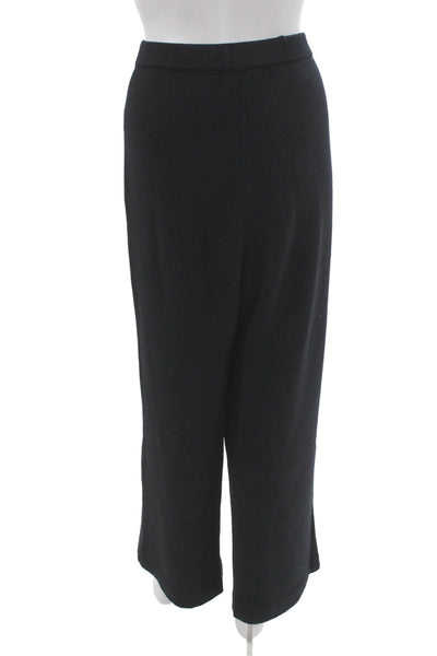 St. John Collection Womens Black Wool Cropped Dress Pants Size 10