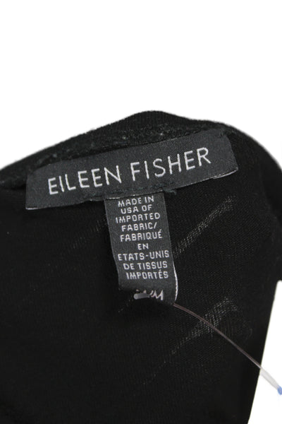 Eileen Fisher Women Shift T Shirt Dress Black 3/4 Sleeve Size M