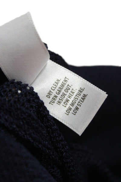 St. John Collection Womens Dark Blue Sweater Shift Dress Short Sleeve Size 12
