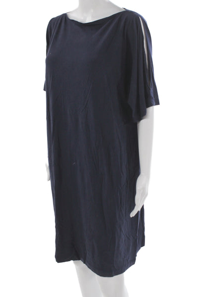 Eileen Fisher Women Shift T-Shirt Dress Dark Blue Short Sleeve Size M