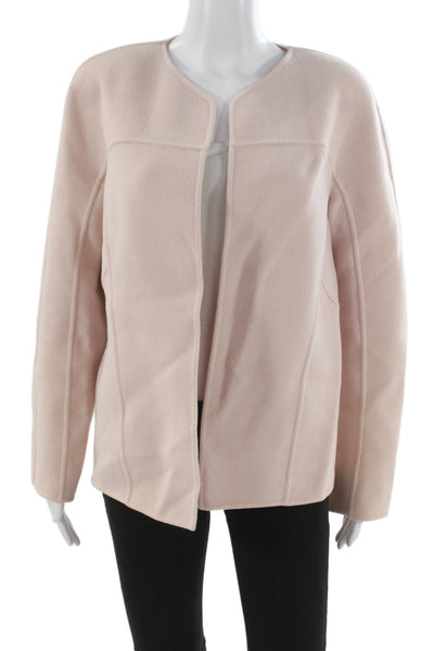 Linda Allard Ellen Tracy Women Pink Wool Jacket Round Neck Size 12