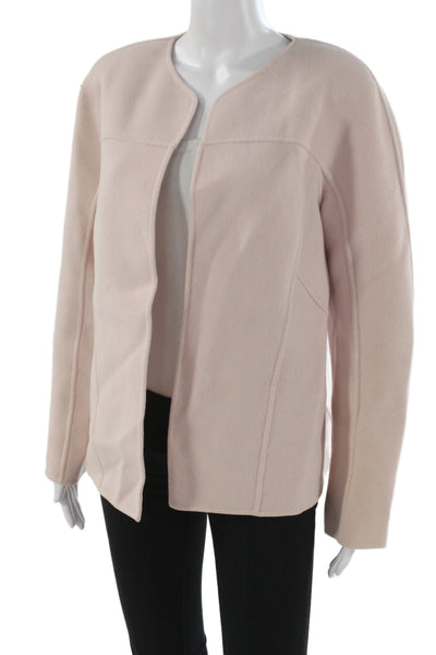 Linda Allard Ellen Tracy Women Pink Wool Jacket Round Neck Size 12