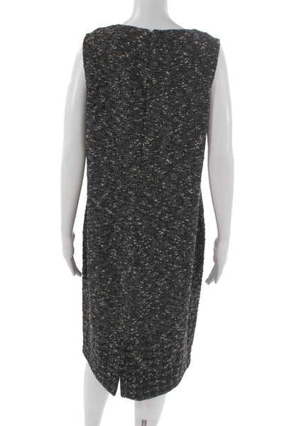 St. John Collection Women Sheath Sweater Dress Black Tweed Sleeveless Size 10