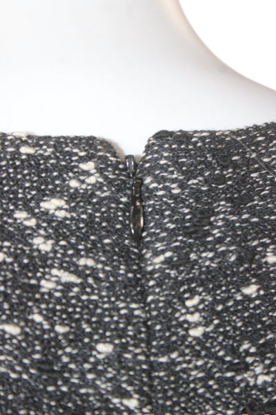 St. John Collection Women Sheath Sweater Dress Black Tweed Sleeveless Size 10
