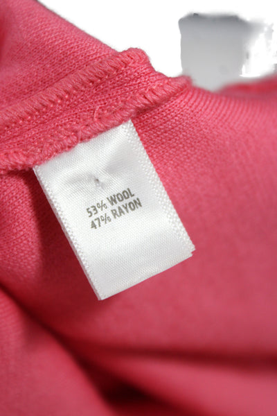 St. John Women Sheath Tweed Wool Pink 3/4 Sleeve Zip Knee Length Dress Size 6