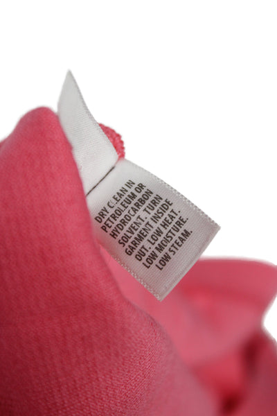 St. John Women Sheath Tweed Wool Pink 3/4 Sleeve Zip Knee Length Dress Size 6