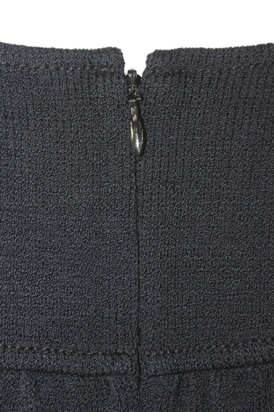 St. John Collection Women Sheath Sweater Dress Black Knit Short Sleeve Size 14