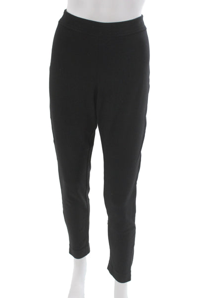 St. John Sport Womens Ankle Cropped Black Cotton Spandex Pants Size 10