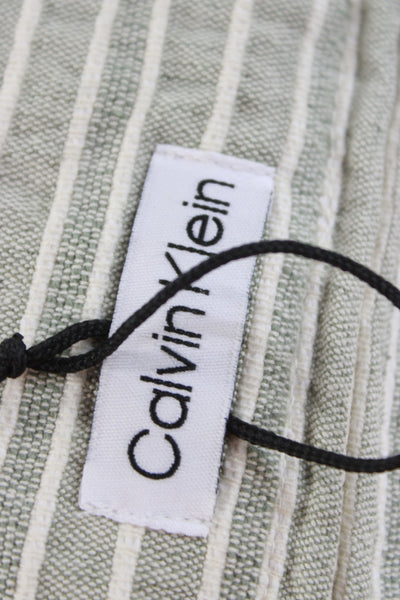 Calvin Klein Unisex Adult Striped Decorative Pillow Green White 12"x20"