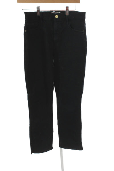 Frame Womens Straight Black High Rise Jeans Size 28