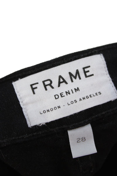 Frame Womens Straight Black High Rise Jeans Size 28