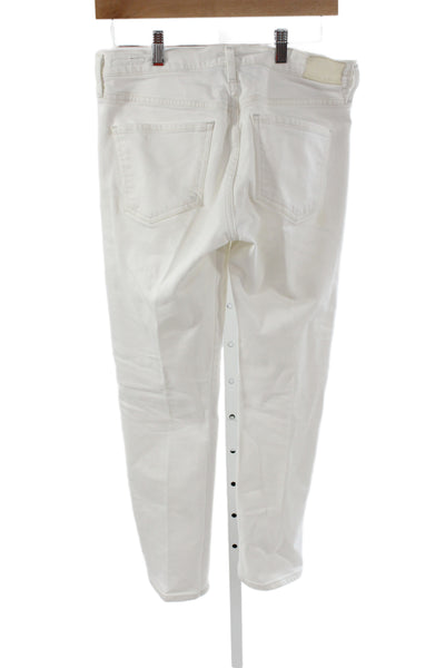 Citizens of Humanity Women Skinny Tapered White Jeans Mid Rise Size 26