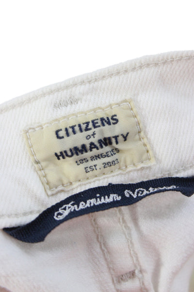 Citizens of Humanity Women Skinny Tapered White Jeans Mid Rise Size 26