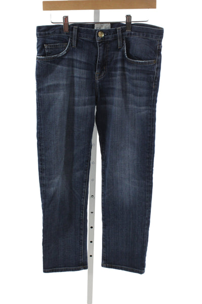 Current/Elliott Unisex Cropped Ankle Jeans Dark Blue Button Size 26