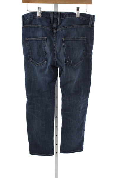 Current/Elliott Unisex Cropped Ankle Jeans Dark Blue Button Size 26