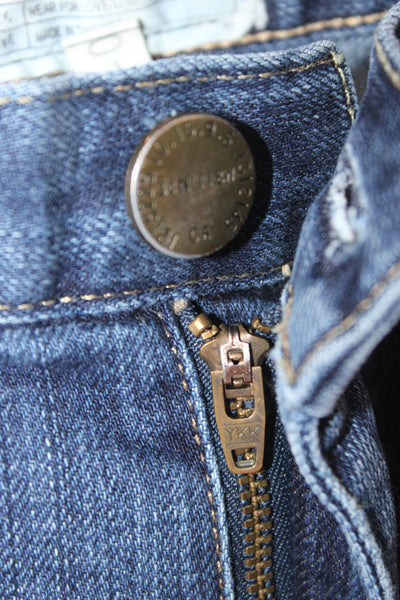 Current/Elliott Unisex Cropped Ankle Jeans Dark Blue Button Size 26