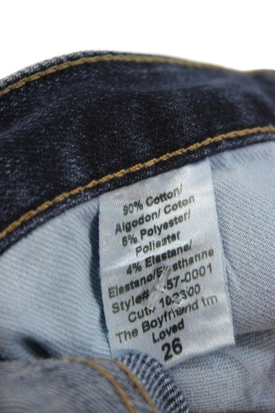 Current/Elliott Unisex Cropped Ankle Jeans Dark Blue Button Size 26