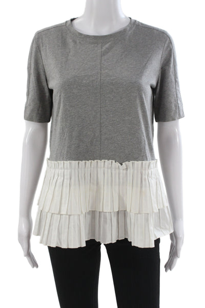 Marni Women Basic Cotton Jersey T-Shirt Gray Short Sleeve Crew Neck Size 38