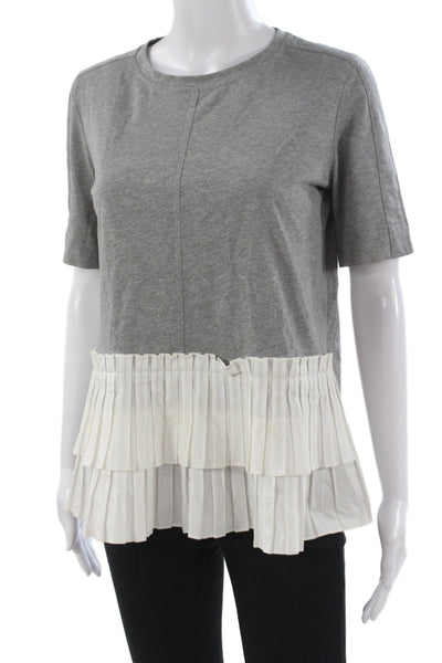 Marni Women Basic Cotton Jersey T-Shirt Gray Short Sleeve Crew Neck Size 38