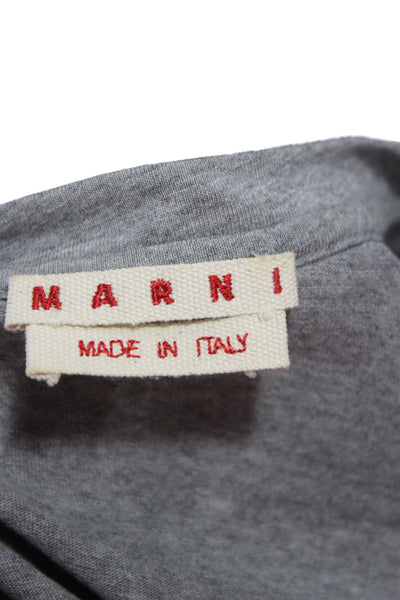 Marni Women Basic Cotton Jersey T-Shirt Gray Short Sleeve Crew Neck Size 38