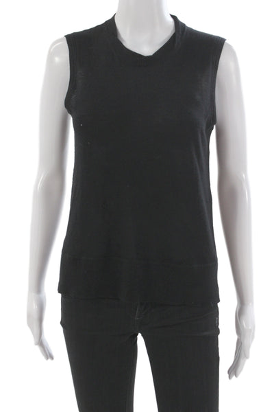 Reed Krakoff Women Mock Neck Sleeveless Cashmere Wool Silk Tank Size S