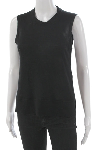 Reed Krakoff Women Mock Neck Sleeveless Cashmere Wool Silk Tank Size S