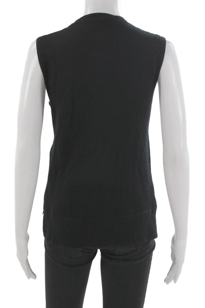 Reed Krakoff Women Mock Neck Sleeveless Cashmere Wool Silk Tank Size S