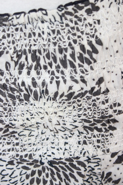 Poupette St. Barth Womens White Floral Viscose Flare Peasant Skirt Short Size M