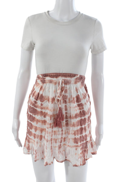 Tiare Hawaii Womens Peasant Mini Skirt White 100% Cotton Size One Size