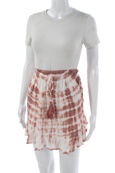 Tiare Hawaii Womens Peasant Mini Skirt White 100% Cotton Size One Size