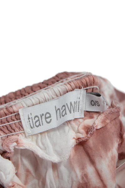 Tiare Hawaii Womens Peasant Mini Skirt White 100% Cotton Size One Size