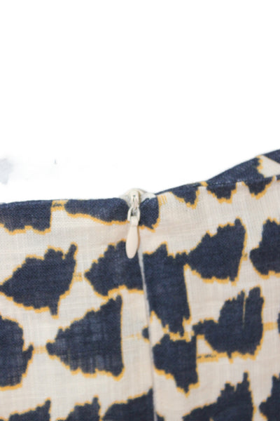 Zara Womens Mini Wrap Skirt Beige Animal Print Cotton Short Size L