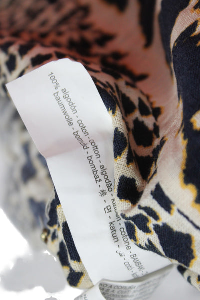 Zara Womens Mini Wrap Skirt Beige Animal Print Cotton Short Size L