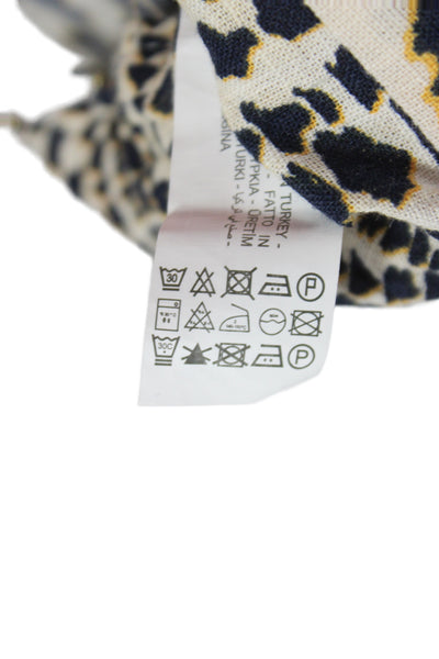 Zara Womens Mini Wrap Skirt Beige Animal Print Cotton Short Size L