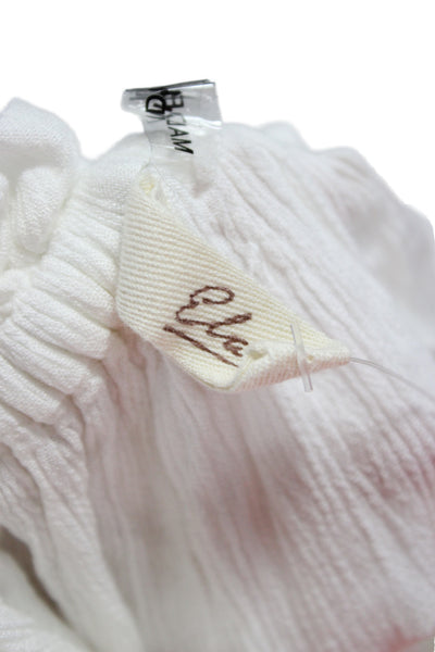 Elan Womens Peasant Mini Skirt White Rayon Short Size L