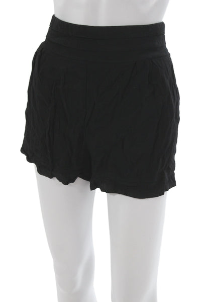 Kimchi Blue Unisex Black Rayon Bohemian Solid Shorts Size L