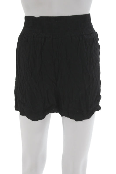 Kimchi Blue Unisex Black Rayon Bohemian Solid Shorts Size L